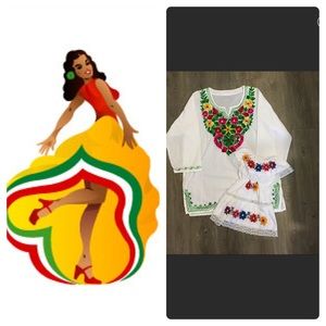 🌺🌼🌸Bundle 2 pieces Mexican Blouse & Baby Dress